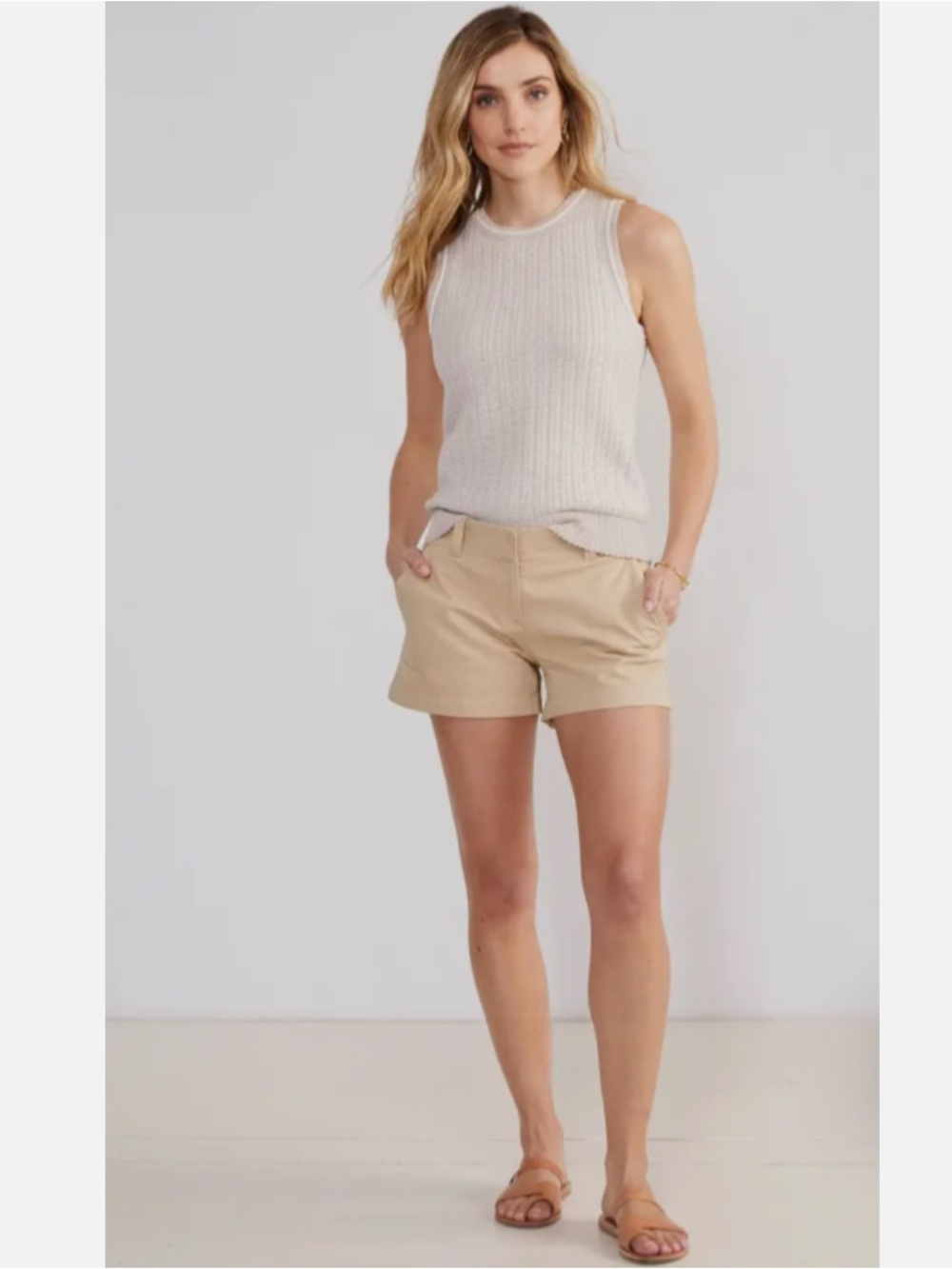 VINEYARD VINES Women's 3.5” Herringbone Every Day Shorts -Sand- Sz 2 NWT